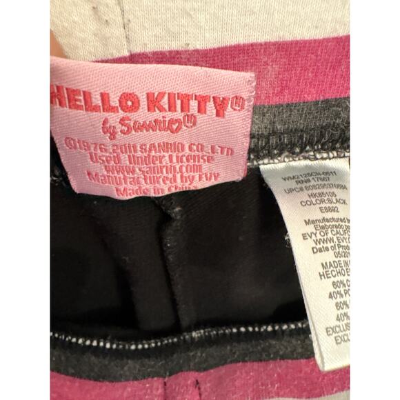 2011 Hello Kitty black and pink sweatpants youth large Sanrio 10-12 - Picture 5 of 6